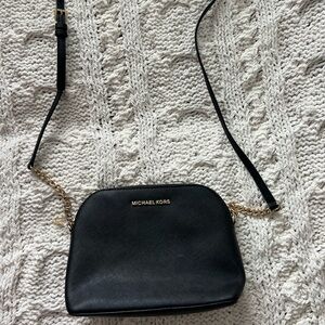Michael Kors Black Crossbody Bag with Gold Chain